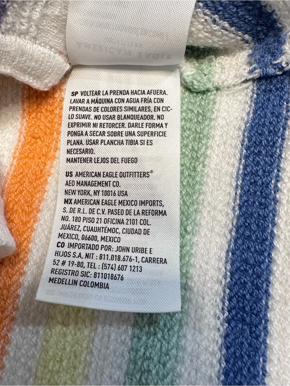 American Eagle women’s Pride‎ Rainbow Terry Mini Skirt Skort Shorts L NWT